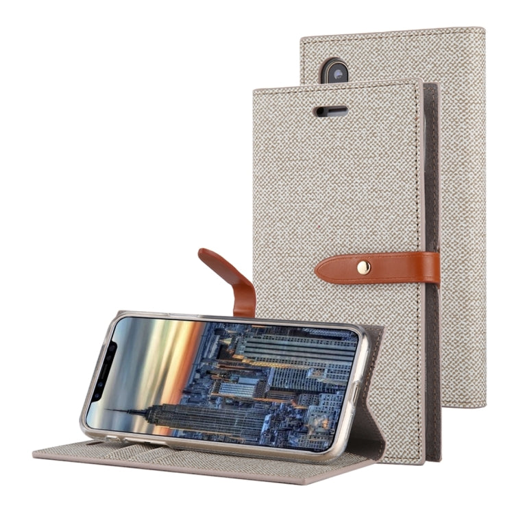 For iPhone X / XS GOOSPERY MILANO TPU + PU Linen Texture Horizontal Flip Leather Case with Card Slots & Wallet & Holder