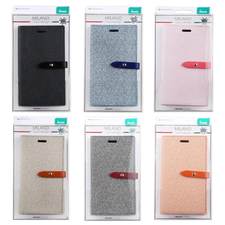 For iPhone X / XS GOOSPERY MILANO TPU + PU Linen Texture Horizontal Flip Leather Case with Card Slots & Wallet & Holder