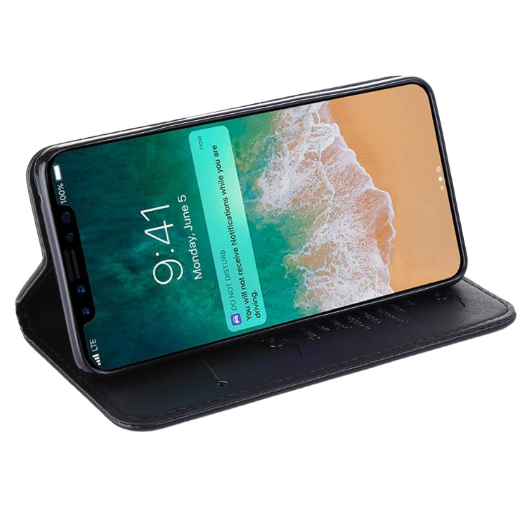 For iPhone X / XS Sheep Texture Casual Style with Magnetic Adsorption Horizontal Flip Leather Case with Holder & Card Slots