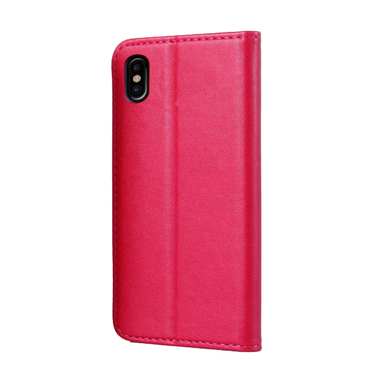 For iPhone X / XS Sheep Texture Casual Style with Magnetic Adsorption Horizontal Flip Leather Case with Holder & Card Slots