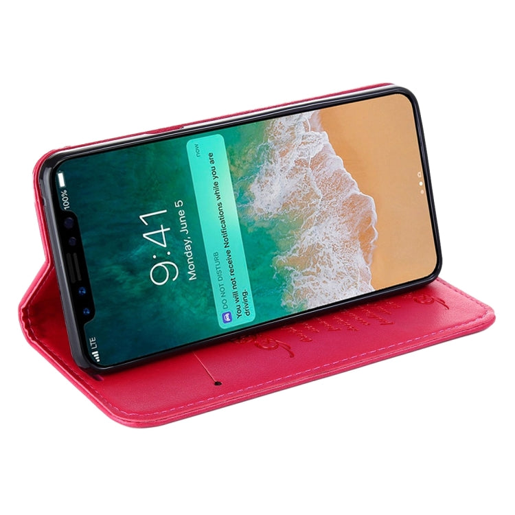 For iPhone X / XS Sheep Texture Casual Style with Magnetic Adsorption Horizontal Flip Leather Case with Holder & Card Slots