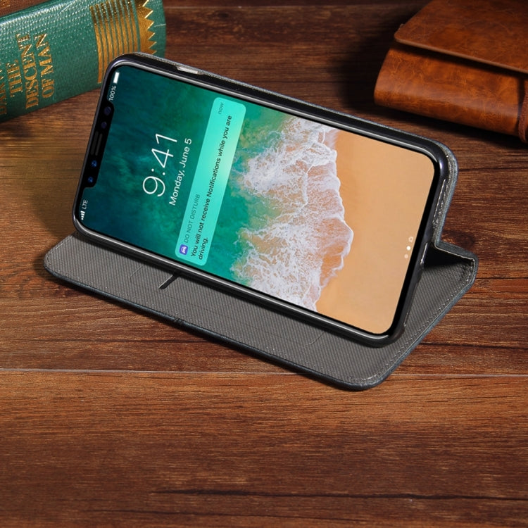 For iPhone X / XS Bronze Texture Casual Style with Absorption Horizontal Flip Leather Case with Holder & Card Slots
