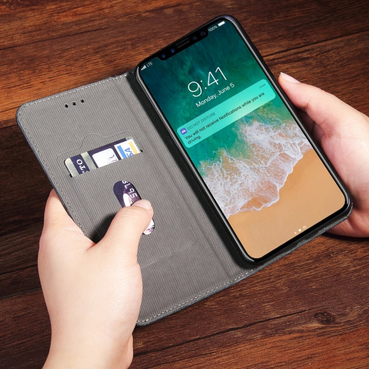 For iPhone X / XS Bronze Texture Casual Style with Absorption Horizontal Flip Leather Case with Holder & Card Slots