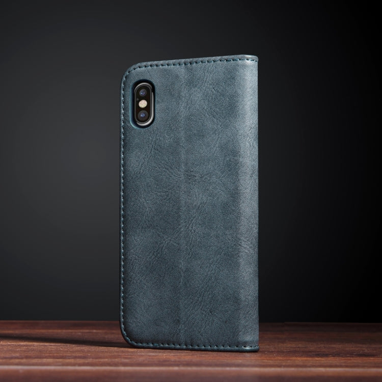 For iPhone X / XS Bronze Texture Casual Style with Absorption Horizontal Flip Leather Case with Holder & Card Slots
