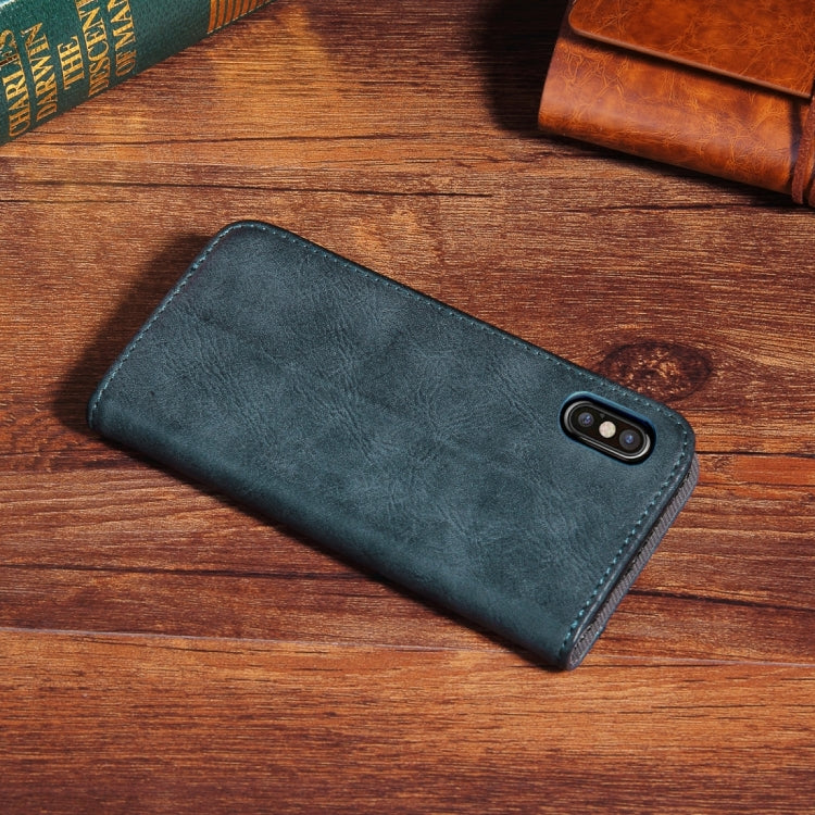 For iPhone X / XS Bronze Texture Casual Style with Absorption Horizontal Flip Leather Case with Holder & Card Slots