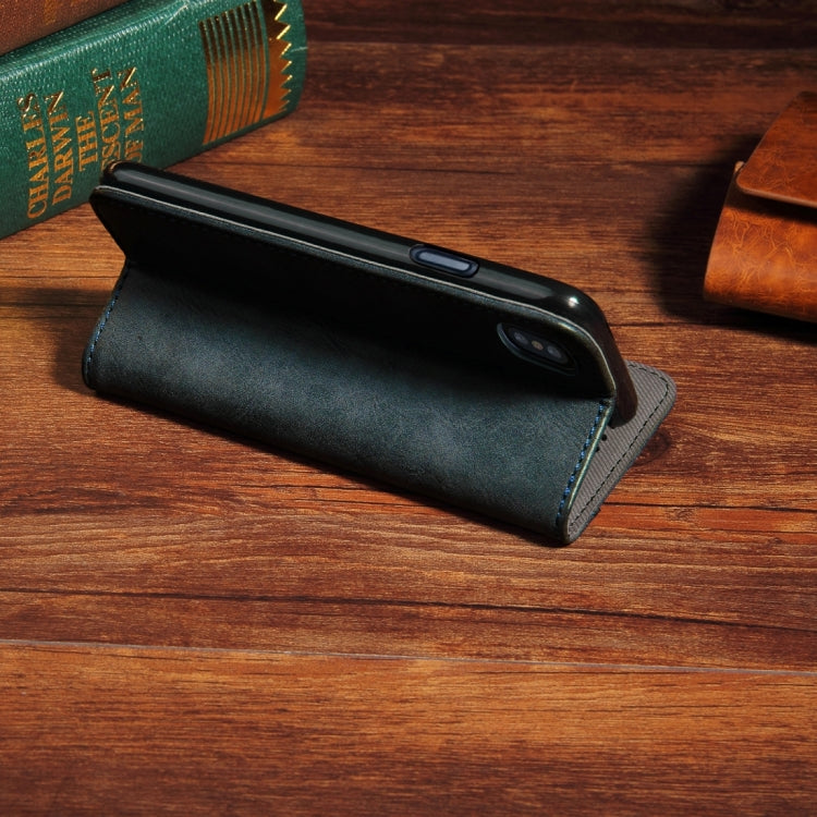 For iPhone X / XS Bronze Texture Casual Style with Absorption Horizontal Flip Leather Case with Holder & Card Slots