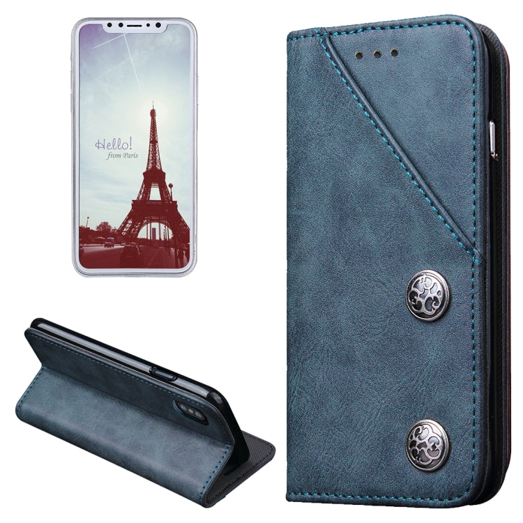 For iPhone X / XS Bronze Texture Casual Style with Absorption Horizontal Flip Leather Case with Holder & Card Slots