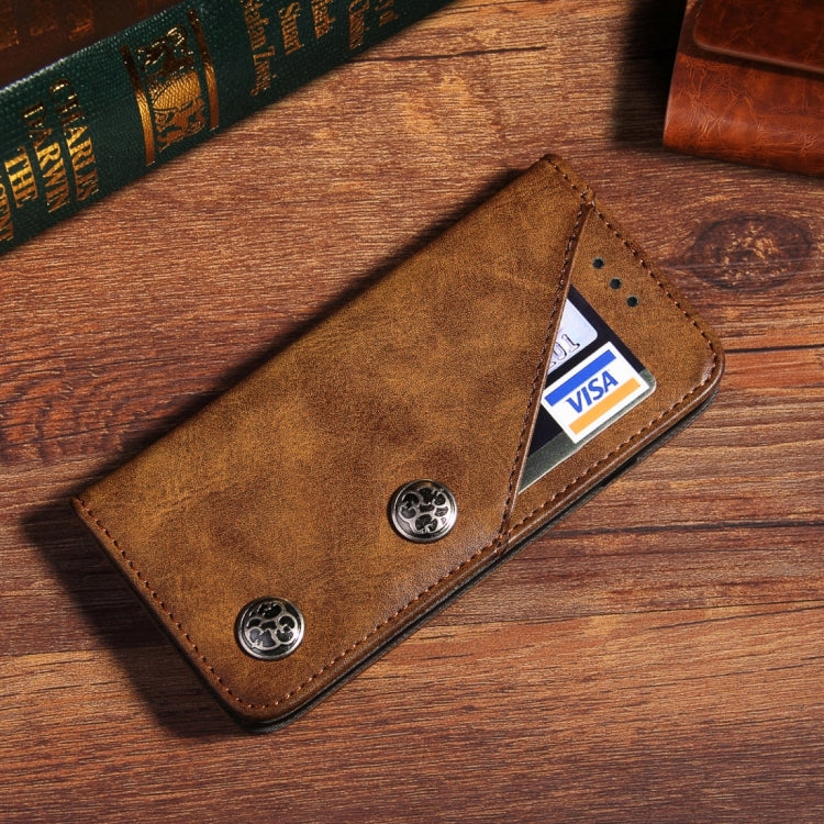 For iPhone X / XS Bronze Texture Casual Style with Absorption Horizontal Flip Leather Case with Holder & Card Slots
