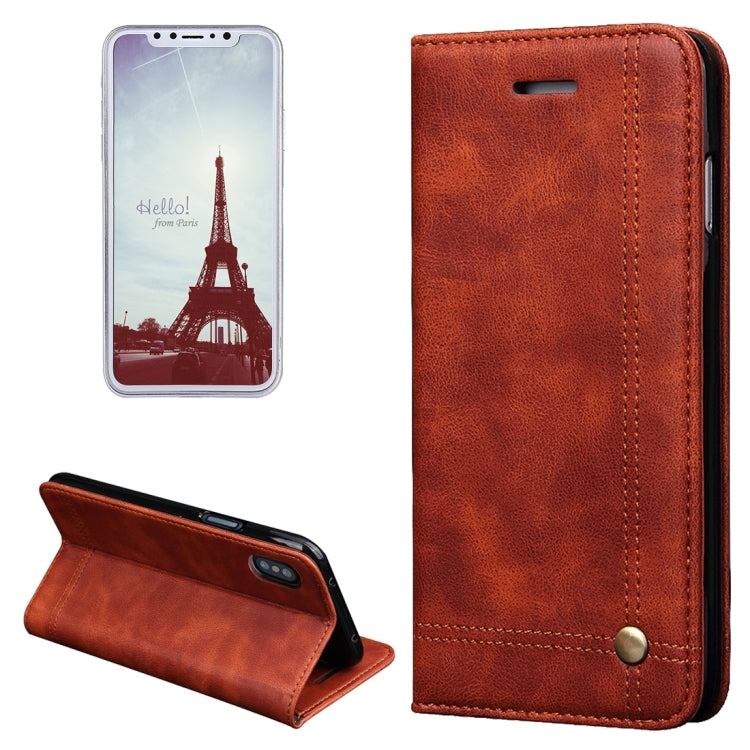 For iPhone X / XS Retro Crazy Horse Texture Casual Style Horizontal Flip Leather Case with Holder & Card Slots & Wallet