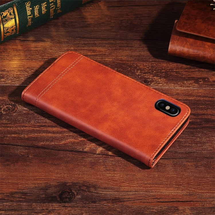 For iPhone X / XS Retro Crazy Horse Texture Casual Style Horizontal Flip Leather Case with Holder & Card Slots & Wallet