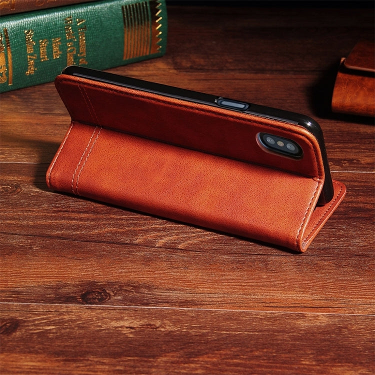 For iPhone X / XS Retro Crazy Horse Texture Casual Style Horizontal Flip Leather Case with Holder & Card Slots & Wallet
