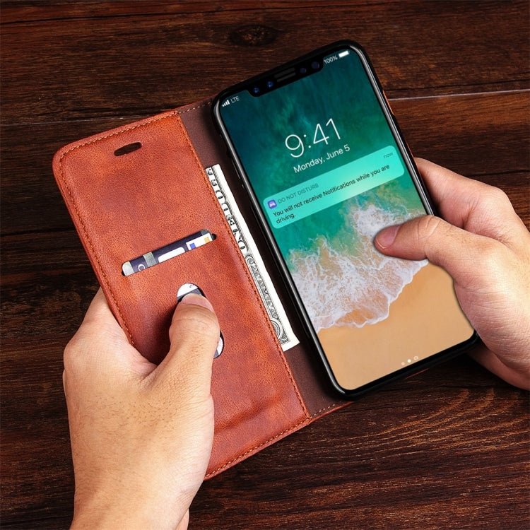 For iPhone X / XS Retro Crazy Horse Texture Casual Style Horizontal Flip Leather Case with Holder & Card Slots & Wallet