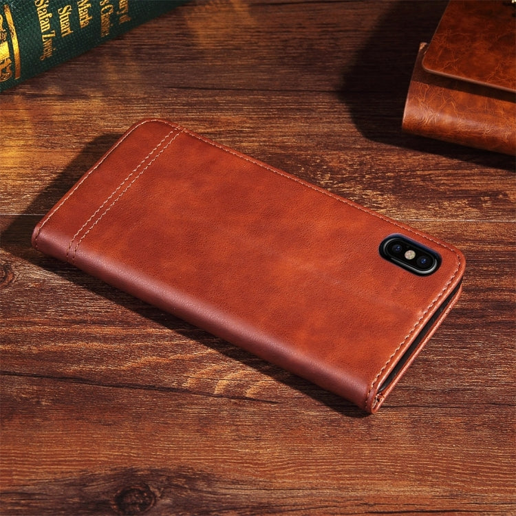 For iPhone X / XS Retro Crazy Horse Texture Casual Style Horizontal Flip Leather Case with Holder & Card Slots & Wallet