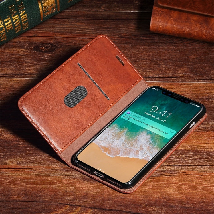 For iPhone X / XS Retro Crazy Horse Texture Casual Style Horizontal Flip Leather Case with Holder & Card Slots & Wallet
