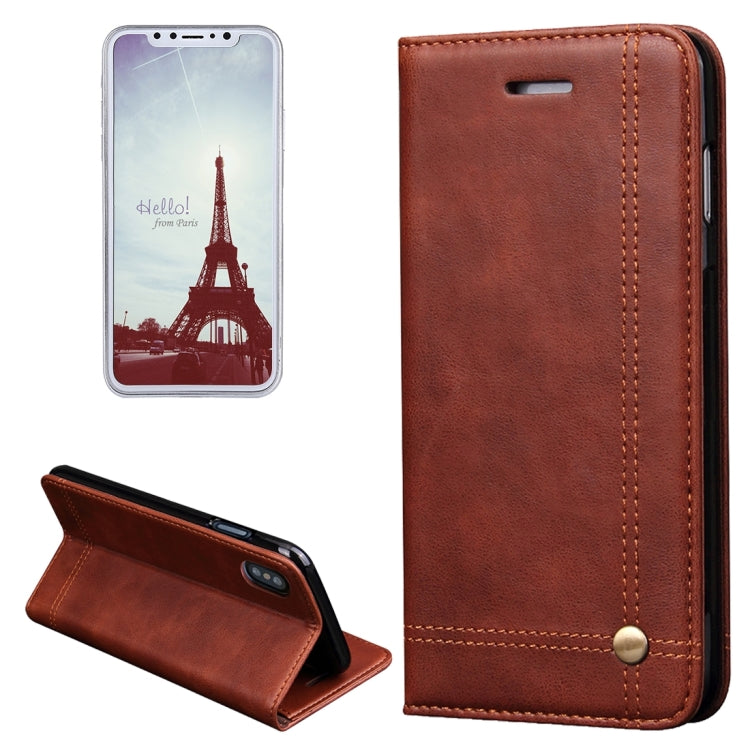 For iPhone X / XS Retro Crazy Horse Texture Casual Style Horizontal Flip Leather Case with Holder & Card Slots & Wallet