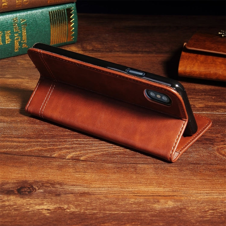 For iPhone X / XS Retro Crazy Horse Texture Casual Style Horizontal Flip Leather Case with Holder & Card Slots & Wallet