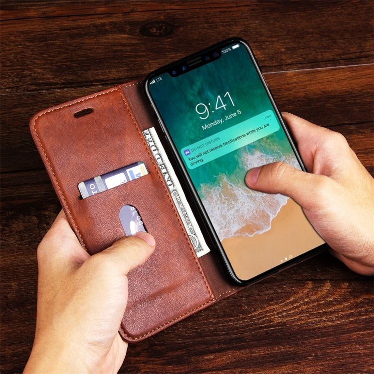 For iPhone X / XS Retro Crazy Horse Texture Casual Style Horizontal Flip Leather Case with Holder & Card Slots & Wallet