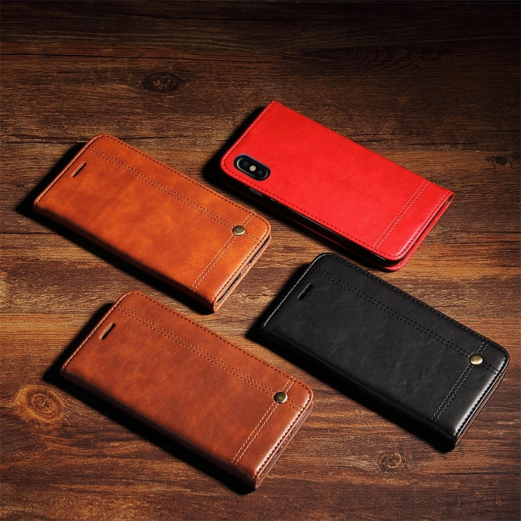 For iPhone X / XS Retro Crazy Horse Texture Casual Style Horizontal Flip Leather Case with Holder & Card Slots & Wallet