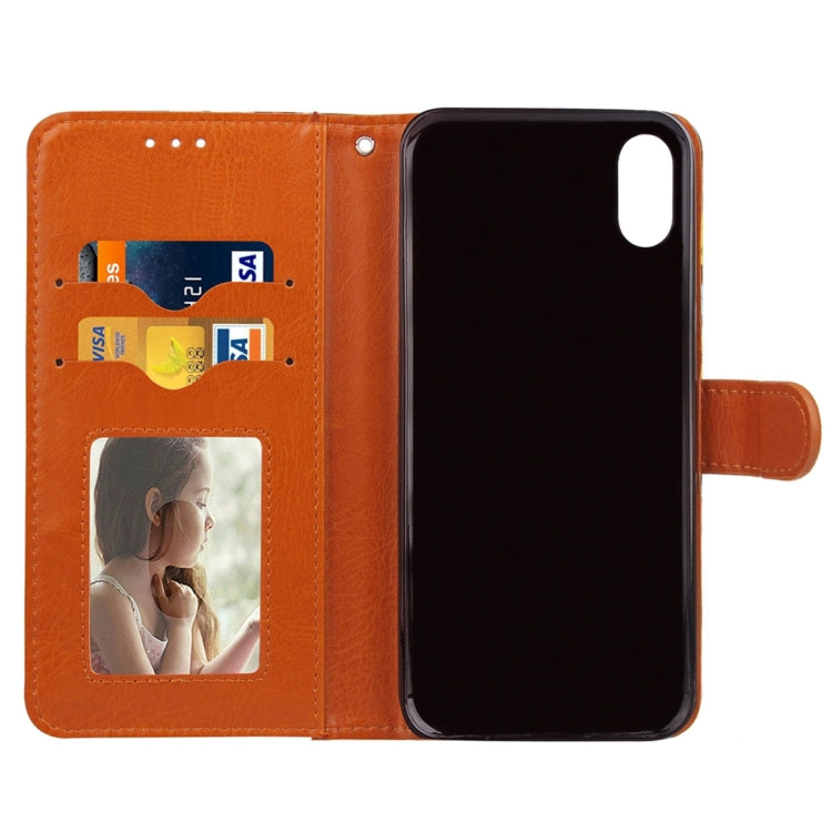 For iPhone X / XS Abstract Flower Pattern Horizontal Flip Leather Case with Holder & Card Slots & Wallet & Photo Frame
