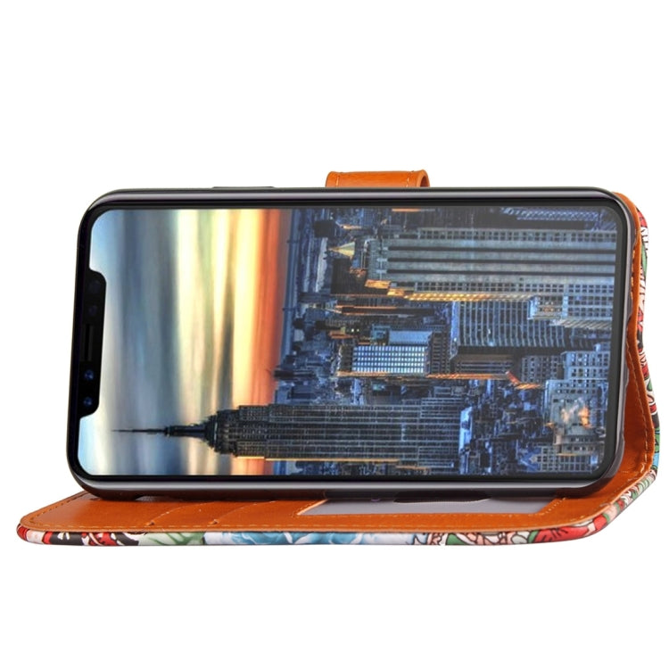 For iPhone X / XS Abstract Flower Pattern Horizontal Flip Leather Case with Holder & Card Slots & Wallet & Photo Frame