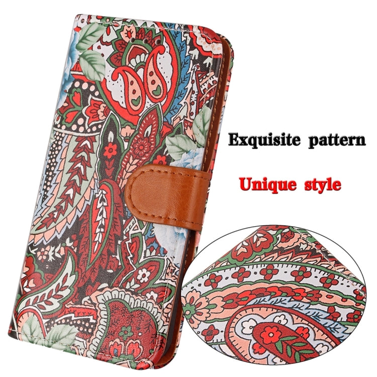 For iPhone X / XS Abstract Flower Pattern Horizontal Flip Leather Case with Holder & Card Slots & Wallet & Photo Frame