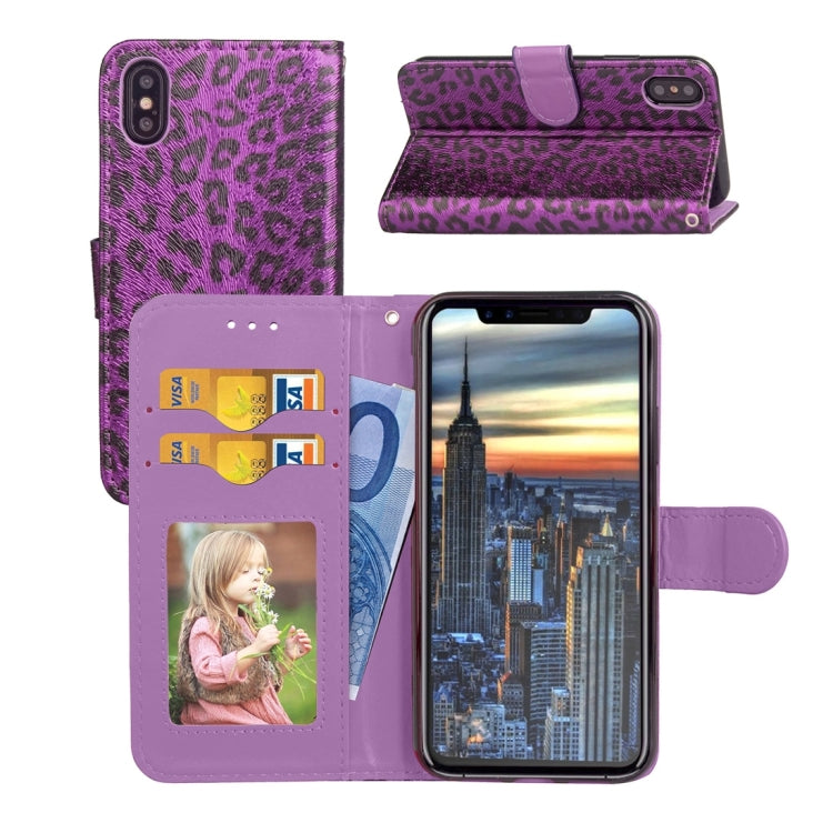 For iPhone X / XS Leopard Pattern Horizontal Flip Leather Case with Holder & Card Slots & Wallet & Photo Frame & Lanyard