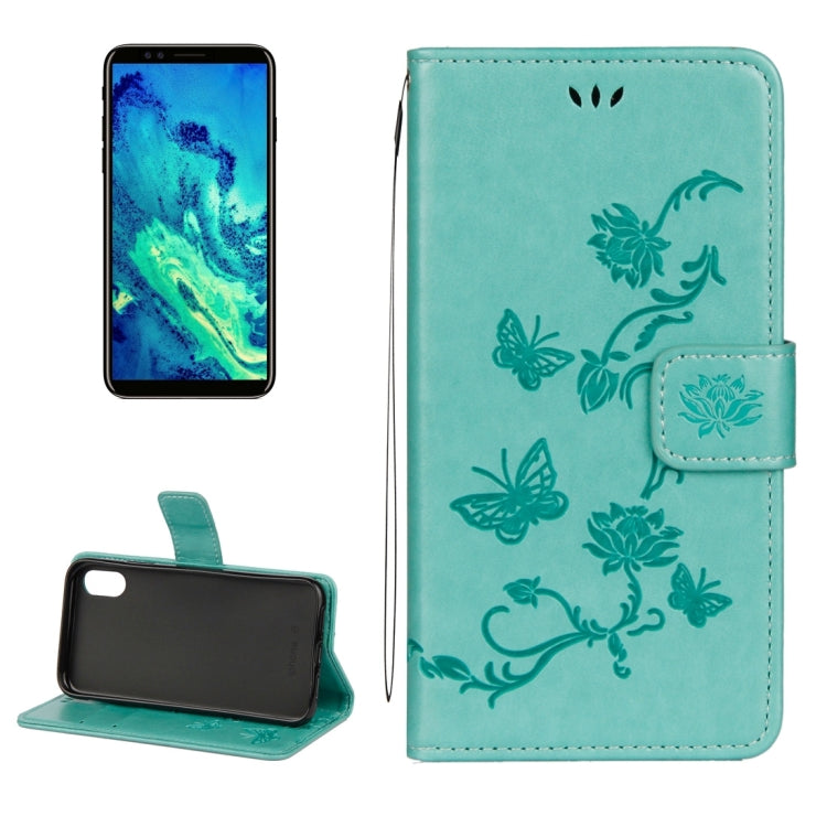 For iPhone X / XS Lotus Butterfly Pattern Horizontal Flip Leather Case with Holder & Card Slots & Wallet & Lanyard