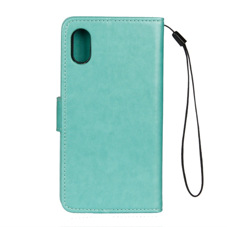 For iPhone X / XS Lotus Butterfly Pattern Horizontal Flip Leather Case with Holder & Card Slots & Wallet & Lanyard