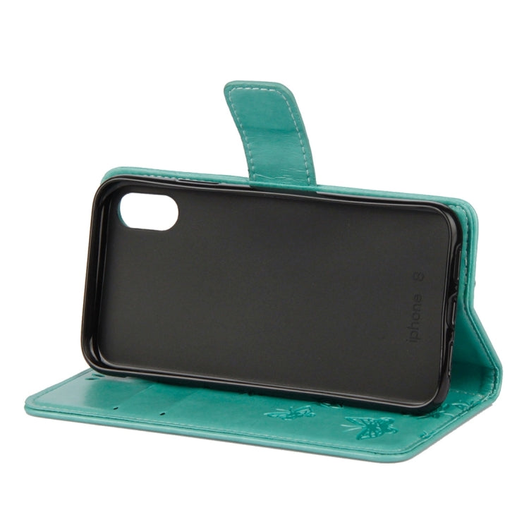 For iPhone X / XS Lotus Butterfly Pattern Horizontal Flip Leather Case with Holder & Card Slots & Wallet & Lanyard