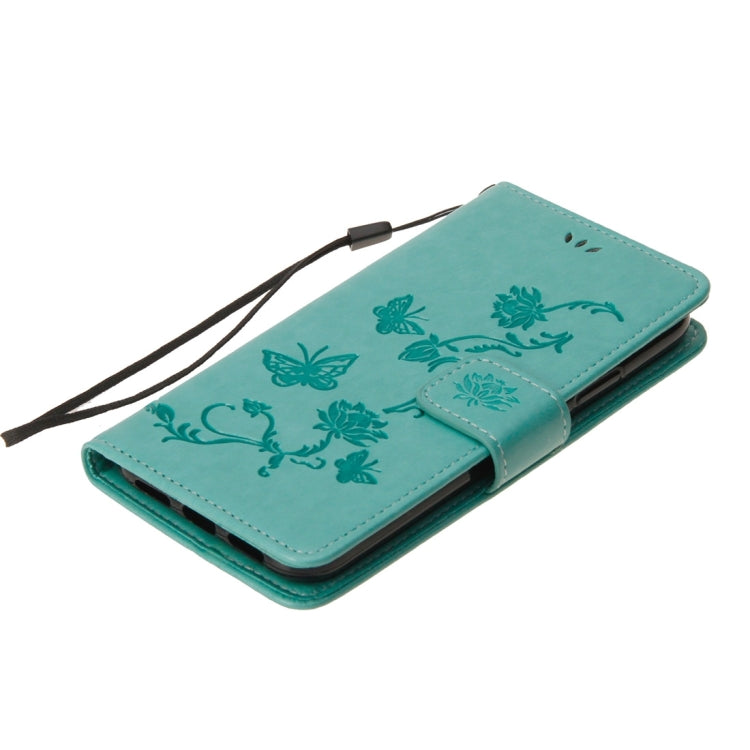 For iPhone X / XS Lotus Butterfly Pattern Horizontal Flip Leather Case with Holder & Card Slots & Wallet & Lanyard