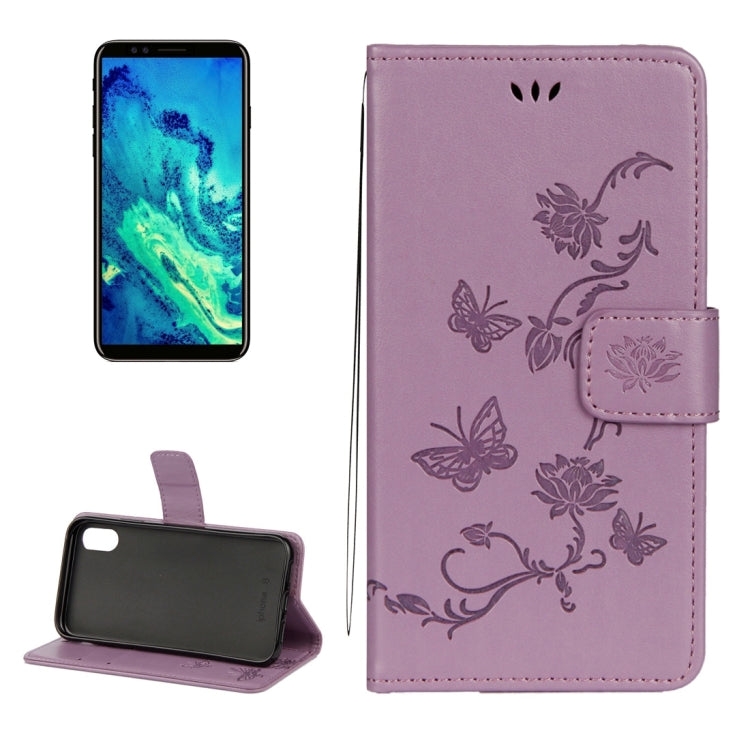 For iPhone X / XS Lotus Butterfly Pattern Horizontal Flip Leather Case with Holder & Card Slots & Wallet & Lanyard