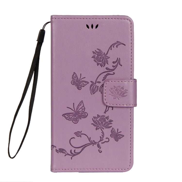 For iPhone X / XS Lotus Butterfly Pattern Horizontal Flip Leather Case with Holder & Card Slots & Wallet & Lanyard