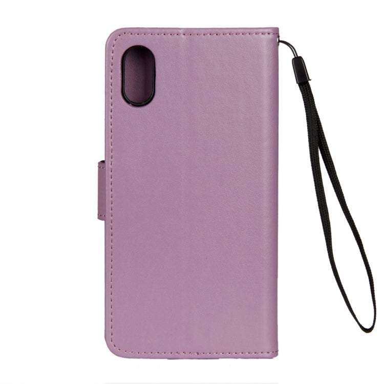 For iPhone X / XS Lotus Butterfly Pattern Horizontal Flip Leather Case with Holder & Card Slots & Wallet & Lanyard
