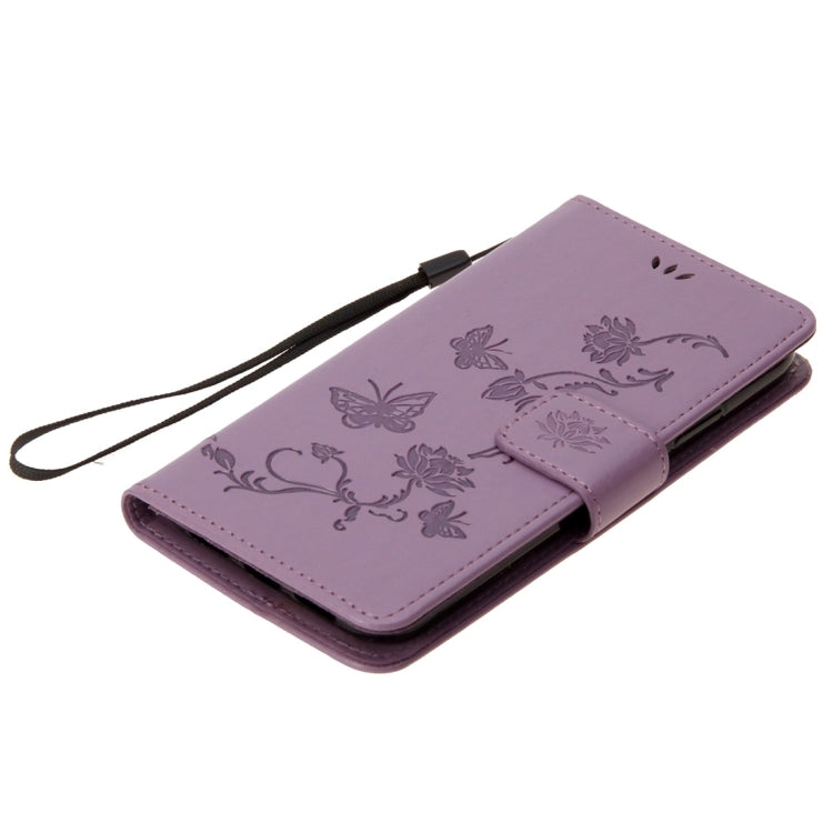 For iPhone X / XS Lotus Butterfly Pattern Horizontal Flip Leather Case with Holder & Card Slots & Wallet & Lanyard