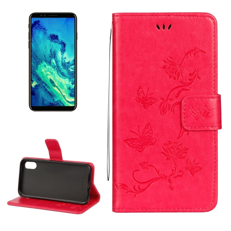 For iPhone X / XS Lotus Butterfly Pattern Horizontal Flip Leather Case with Holder & Card Slots & Wallet & Lanyard