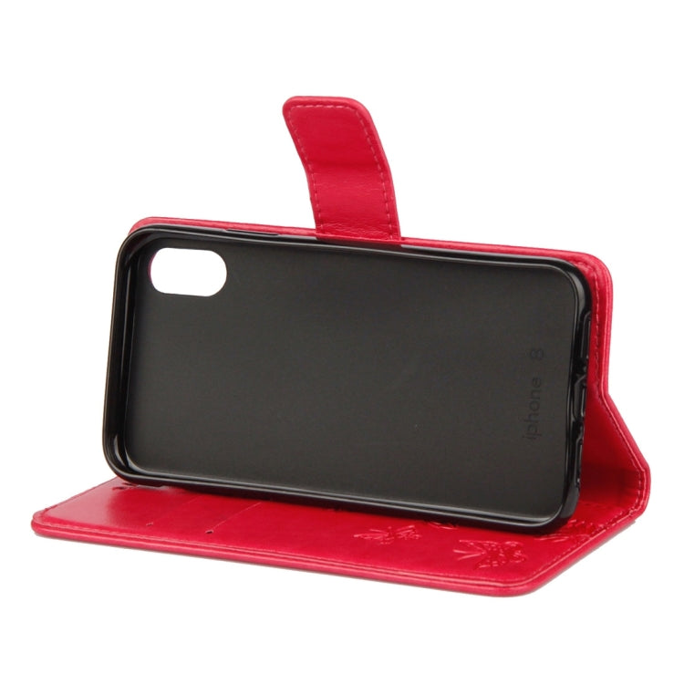 For iPhone X / XS Lotus Butterfly Pattern Horizontal Flip Leather Case with Holder & Card Slots & Wallet & Lanyard