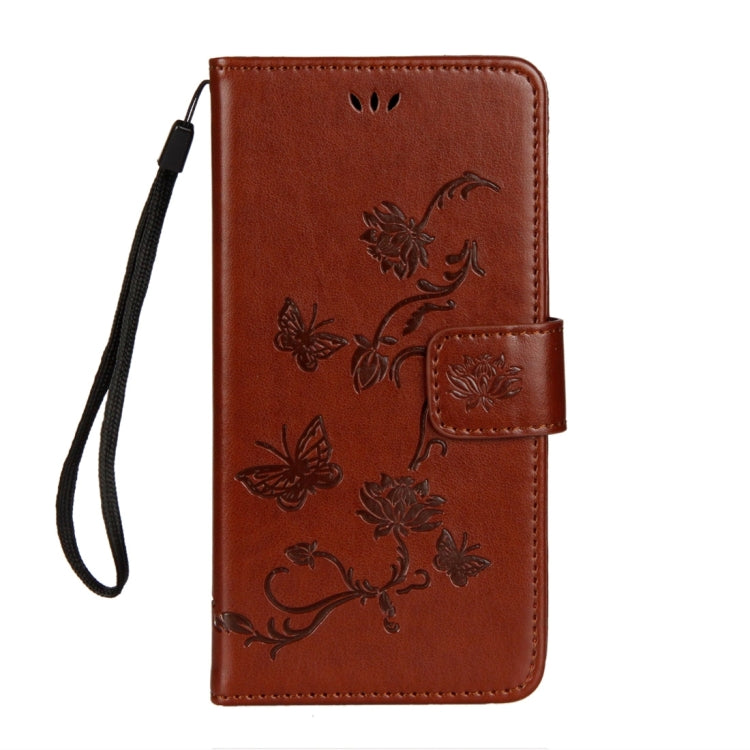 For iPhone X / XS Lotus Butterfly Pattern Horizontal Flip Leather Case with Holder & Card Slots & Wallet & Lanyard