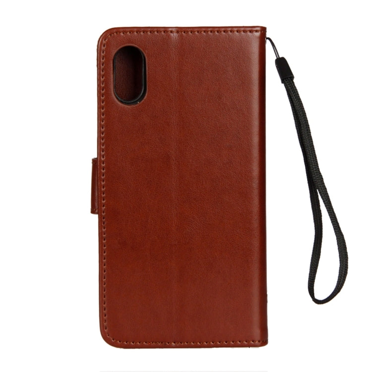 For iPhone X / XS Lotus Butterfly Pattern Horizontal Flip Leather Case with Holder & Card Slots & Wallet & Lanyard