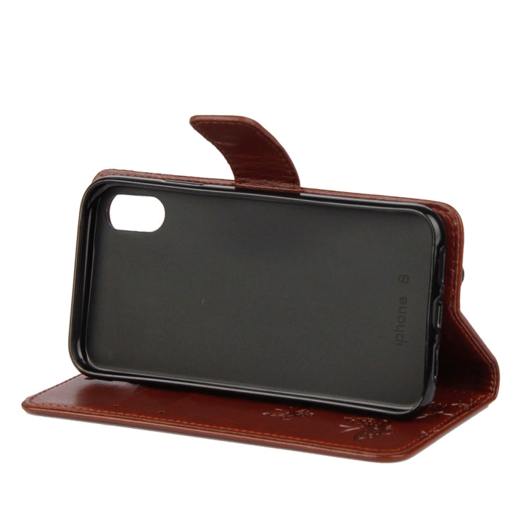 For iPhone X / XS Lotus Butterfly Pattern Horizontal Flip Leather Case with Holder & Card Slots & Wallet & Lanyard