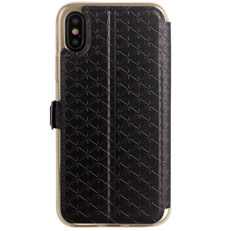 For iPhone X / XS Argyles Texture Horizontal Flip Leather Case with Holder & Card Slots & Call Display ID