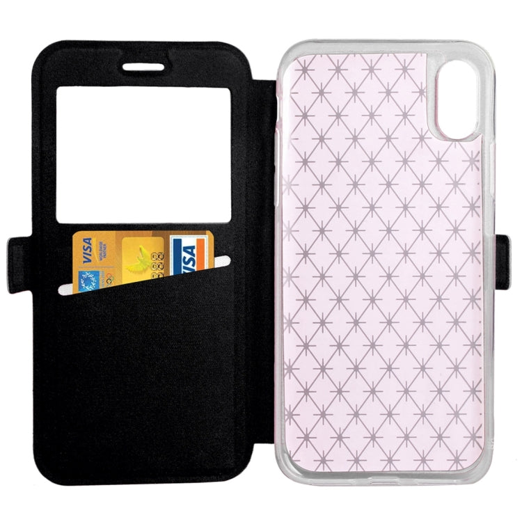 For iPhone X / XS Argyles Texture Horizontal Flip Leather Case with Holder & Card Slots & Call Display ID