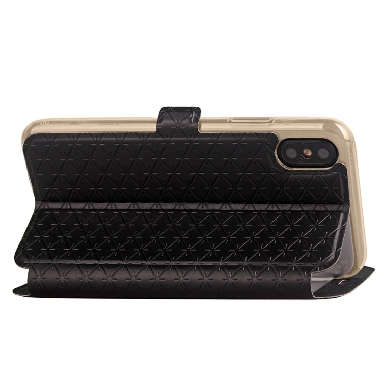 For iPhone X / XS Argyles Texture Horizontal Flip Leather Case with Holder & Card Slots & Call Display ID