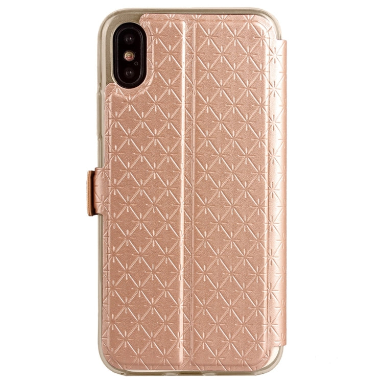 For iPhone X / XS Argyles Texture Horizontal Flip Leather Case with Holder & Card Slots & Call Display ID