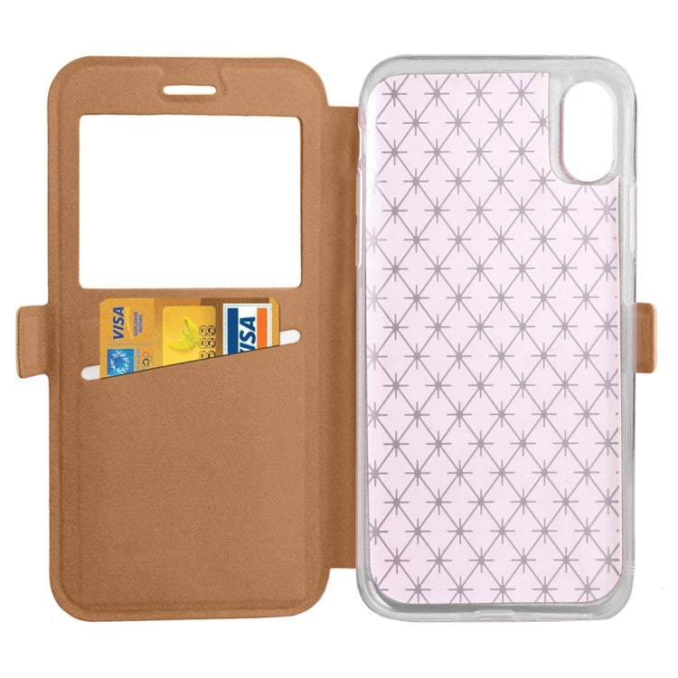 For iPhone X / XS Argyles Texture Horizontal Flip Leather Case with Holder & Card Slots & Call Display ID