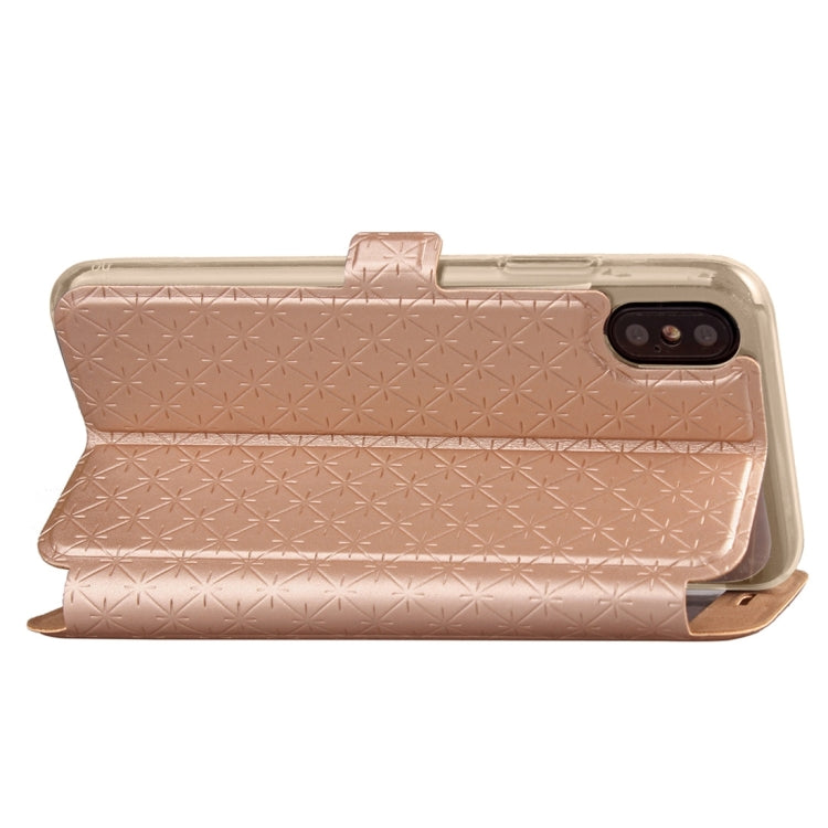 For iPhone X / XS Argyles Texture Horizontal Flip Leather Case with Holder & Card Slots & Call Display ID