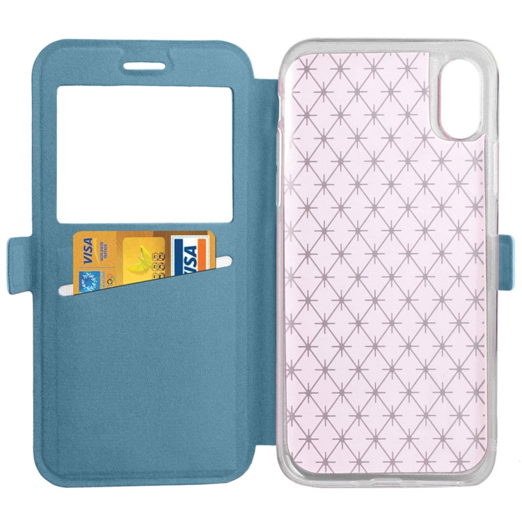 For iPhone X / XS Argyles Texture Horizontal Flip Leather Case with Holder & Card Slots & Call Display ID