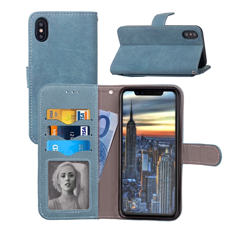 For iPhone X / XS Matte Leather Horizontal Flip Leather Case with Holder & Card Slots & Wallet & Photo Frame