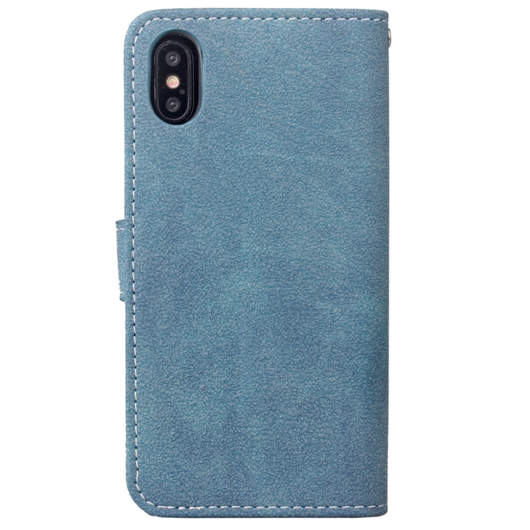 For iPhone X / XS Matte Leather Horizontal Flip Leather Case with Holder & Card Slots & Wallet & Photo Frame