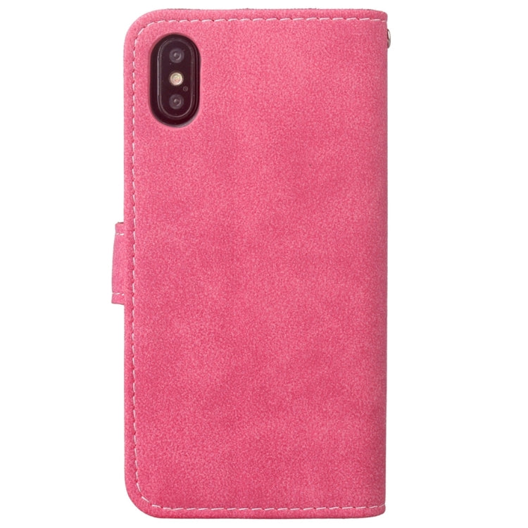 For iPhone X / XS Matte Leather Horizontal Flip Leather Case with Holder & Card Slots & Wallet & Photo Frame
