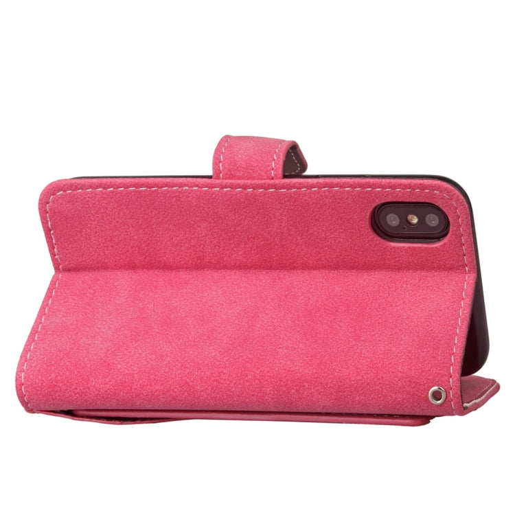 For iPhone X / XS Matte Leather Horizontal Flip Leather Case with Holder & Card Slots & Wallet & Photo Frame